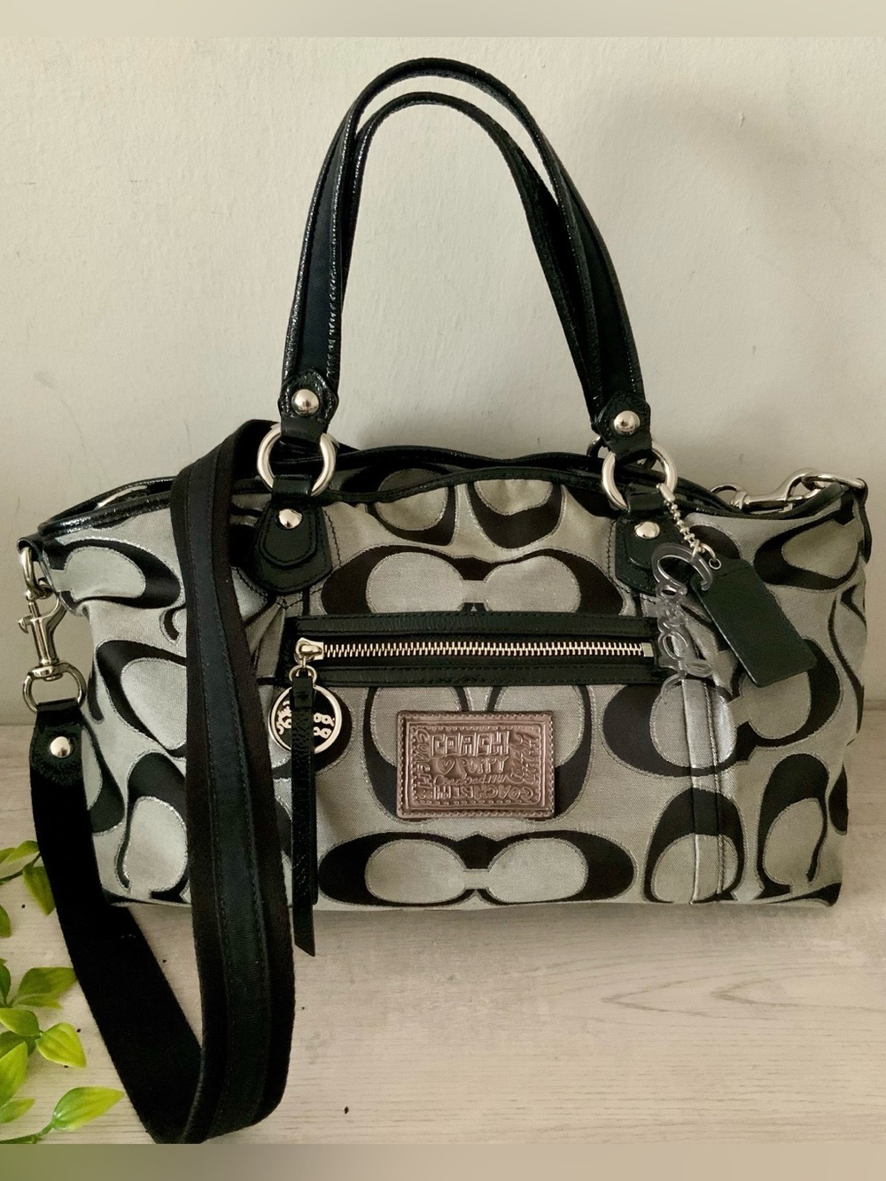 COACH POPPY LUREX ROCKER TOTE SHOULDER BAG 2010